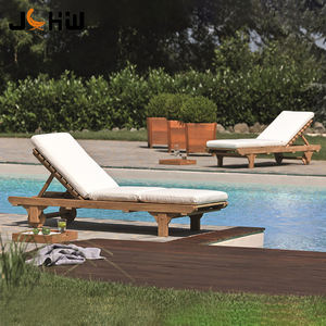 أثاث فخم من خشب الساج للحديقة من خشب الساج ، حمام سباحة من خشب الساج ، حوض سباحة من خشب الساج ، كراسي للاستلقاء تحت الشمس في الهواء الطلق مع وسادة - Product Image 3