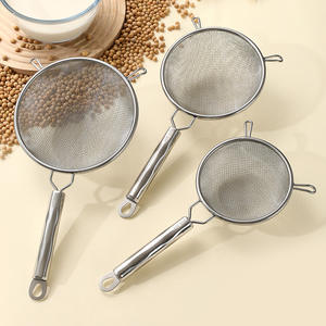304 Stainless Steel Strainer Set Round <b>Fine</b> <b>Mesh</b> <b>Sieve</b> For Baby Food Flour Juice Filtering Multifunctional Kitchen Tool - Product Image 2