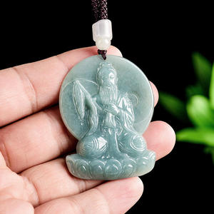 Colgante de Jadeíta Natural Azul Agua Taishang Laojun, Joyería para Hombre, Diseño Original, Regalo con Certificado de Tasación FG38 - Product Image 3
