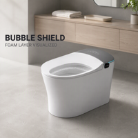 CE CUPU WC intelligent en céramique allongé à poser au sol avec télécommande, fonction lavage féminin, évacuation en S et siège chauffant