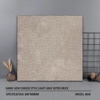 Carreaux de sol en porcelaine antidérapants effet marbre mat antique 600x600mm, style chinois classique, pour salle de bain moderne, nouvelle collection.