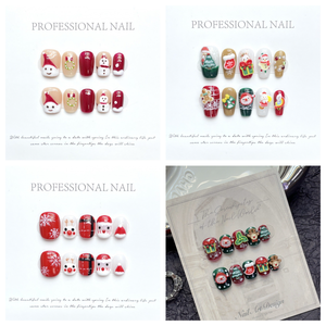 Navidad 10 piezas <span class=keywords><strong>de</strong></span> lujo francés hecho a mano acrílico prensa <span class=keywords><strong>uñas</strong></span> Venta caliente reutilizable ABS <span class=keywords><strong>uñas</strong></span> artificiales para niñas - Product Image 5