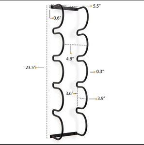 Modern Wall-Mounted Metal <strong>Wine</strong> <strong>Rack</strong> with <strong>Under</strong>-<strong>Cabinet</strong> Organizer for 5 Bottles for Liquor or <strong>Wine</strong> <strong>Storage</strong> - Product Image 6