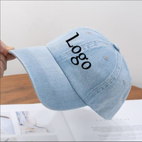 Casquettes de baseball unisexes sur mesure, style business, visière incurvée, nouveau design de logo, lettrage, tissu denim respirant, broderie à la main