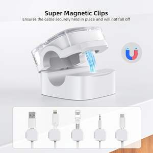 New 6 Pack <b>Magnetic</b> Cable Organizer Management Clips Strong <b>Adhesive</b> Wire Holder for Desk - Product Image 4