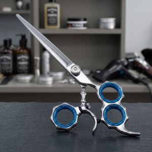 Stainless Steel Sharp Mirror Finish Three Ring Handle Scissor - Product Image 4