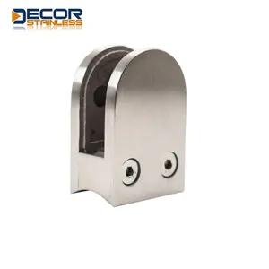 Wholesale China Manufacturer 304/316 Machined Swaged Stainless Steel Glass Clamp Small "D" Type Round Back