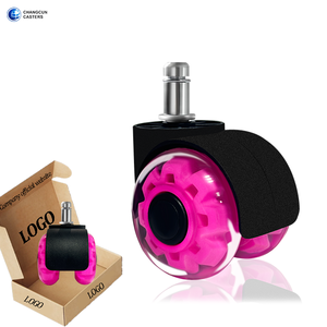 Rosa doce 2 polegadas giratória móveis escritório cadeira roda 50kg rolamento pesados rodízios Material silencioso PU com poliuretano - Product Image 1