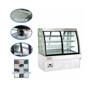 Vetrina Elettrica Commerciale in Acciaio Inox per Torte e Pane con 3 Ripiani, <span class=keywords><strong>Doppia</strong></span> <span class=keywords><strong>Porta</strong></span> e Scongelamento Automatico - Product Image 1