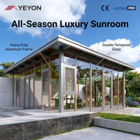 Yeyon OEM Serre en verre moderne et minimaliste pour la décoration de jardin panoramique, véranda extérieure résidentielle, maison en verre