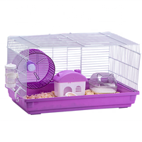 Cage à cobayes en fil métallique à vente chaude, base en plastique, cage à hamster avec petite maison