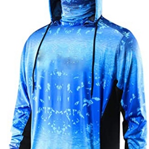 เสื้อตกปลาแขนยาวแบบสั่งทำพิเศษ ป้องกันรังสียูวี ระบายอากาศได้ดี แห้งเร็ว พร้อมฮู้ด - Product Image 6