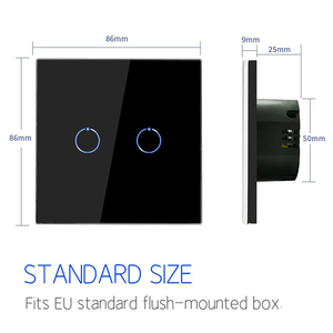 Cho bingoelec bán buôn nhà thông minh Gương tinh thể Glass Bảng điều chỉnh 1/2/3/4 gang cho tuya Wifi Alexa tường cảm ứng ánh sáng CE đôi cực - Product Image 3