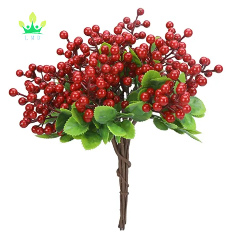 Quả Mọng Đỏ Nhân Tạo Thân Cây Giả 9.9 Inch Cành Cây Mọng Nước Cho Thủ Công Giáng Sinh Berry Vòng Hoa Bảng Trung Tâm Bình Hoa Trang Chủ