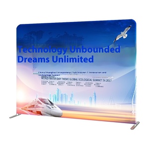 Bán buôn nhanh Rèm hiển thị giá văn phòng hoạt động chữ ký tường triển lãm nền tường in kỹ thuật số phụ kiện - Product Image 2