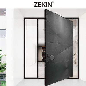 Puertas y Ventanas Metálicas Blancas Dobles Premium ZEKIN DOOR, con Luz Lateral, Seguridad Italiana, Acero Inoxidable, Cerradura Inteligente, para Villas Modernas - Product Image 2
