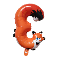 Ballons en aluminium série animaux de la forêt numéros grand ballon numérique auto-gonflable pour la décoration de fête