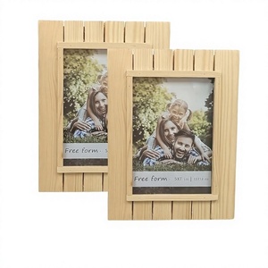 Natural Wood <b>Rustic</b> Design Wooden <b>Photo</b> <b>Frame</b> With Real Glass For Home Living Room Office Table Top Wall Decor - Product Image 1