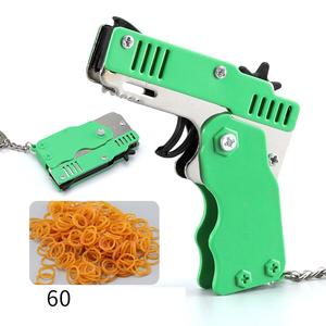 Mainan Promosi LOGO Kustom Mini Pistol Karet Gelang Plastik Pistol Gantungan Kunci Plastik Pistol Lipat Mainan Pistol Lucu untuk Anak - Product Image 5