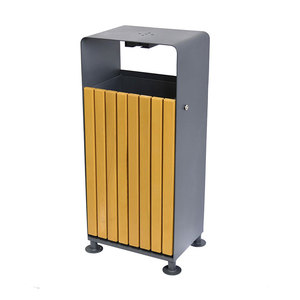 fashion coated recycle wall waste bins waterproof unique garbage can outdoor indoor wood dustbin