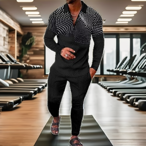2022 New Men <b>Plus</b> <b>Size</b> Breathable Lightweight Winter Two Piece <b>Sets</b> Custom Logo <b>Jogger</b> Casual Gym Sport Wear Elastic Waist 2026 - Product Image 2