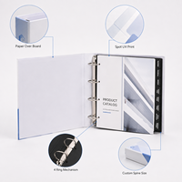 Carpeta Personalizada A4 de 4 Anillas con Cubierta de Cartón, Impresión UV Localizada, Organizador de Archivos Tipo Libro para Catálogos, Separadores y Recambios de Cuadernos