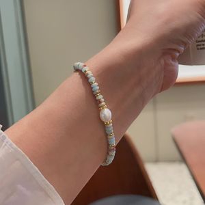 Collar de Clavícula con Diseño Geométrico de <span class=keywords><strong>Piedra</strong></span> Natural y Perla de Agua Dulce con Color de <span class=keywords><strong>Piedra</strong></span> Shoushan Francesa, Regalo Unisex - Product Image 4