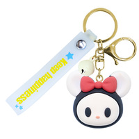 Porte-clés poupée en PVC plastique écologique durable avec impression UV 3D motif équipe de souris mignonne pour sac à main DIY