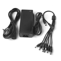 Adaptateur secteur AC 100-240V vers DC 12V 8A avec câble séparateur d'alimentation 1 à 8 pour système de caméra de sécurité, accessoires adaptateur 12v