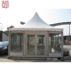 Tenda besar luar ruangan tenda gereja pernikahan bingkai aluminium tenda Pagoda kaca PVC dinding 5x5 8x8 10x10