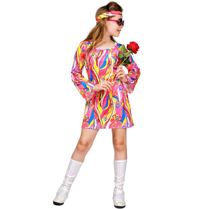 Costumi hippie vintage di alta qualità per bambini ragazze discoteca spettacolo teatrale costumi cosplay <span class=keywords><strong>vestito</strong></span> sexy - Product Image 2