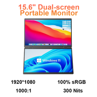 Vente directe d'usine Moniteur portable à double écran LCD IPS de 15,6 pouces avec 100% SRGB 300 Nits