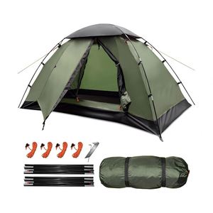 Carpa de Trekking Ultraligera Impermeable para Exteriores, Personalizable, para Acampar y Hacer Senderismo, Dos Habitaciones, para 2 Personas, de Apertura Automática Rápida para las Cuatro Estaciones - Product Image 1