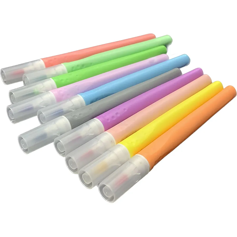 Gepersonaliseerde Logo Custom Aquarel Borstel Multi Kleur Onuitwisbare Water Proof Dual Tip Water Kleur Marker Pen Set