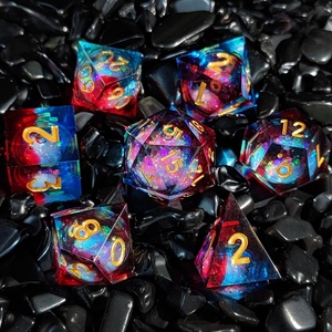 CSLU TRPG juego de mesa personalizado cuadrado poliédrico resina arena movediza núcleo líquido DND mazmorras dragones plástico Metal dados de juego - Product Image 2