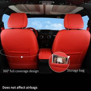 Housses de siège en cuir imperméables et durables, ensemble complet pour Jeep Wrangler Unlimited Pickup Truck 2007-2017, accessoires intérieurs pour sièges - Product Image 5