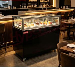 Refrigerador Exhibidor de <span class=keywords><strong>Pasteles</strong></span> con Puerta Corredera, Estante de Vidrio Multicapa, Mostrador de Postres para Supermercado, Equipo de Refrigeración Comercial - Product Image 1