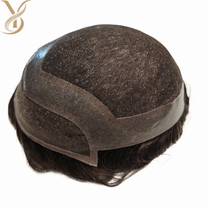 Sistema de Reemplazo Capilar con Encaje Hollaywood, Piezas Capilares de Cabello Humano Remy Indio de Alta Calidad, 100% Cabello Humano para Hombres - Product Image 1