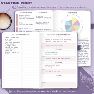 Journal de soins personnels A5 personnalisable 2026, carnet de réflexion quotidienne, planificateur de santé mentale et de <span class=keywords><strong>d</strong></span>éveloppement personnel, journal de méditation et <span class=keywords><strong>d</strong></span>'humeur - Product Image 3
