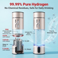 Bouteille d'eau hydrogénée portable à électrolyse avec une concentration de 2000 Ppb, alimentée par batterie, pour usage extérieur et commercial