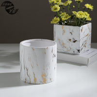 Pot de fleurs en céramique à texture de marbre, Pot de fleurs domestique, bureau, style nordique, petit pot plante
