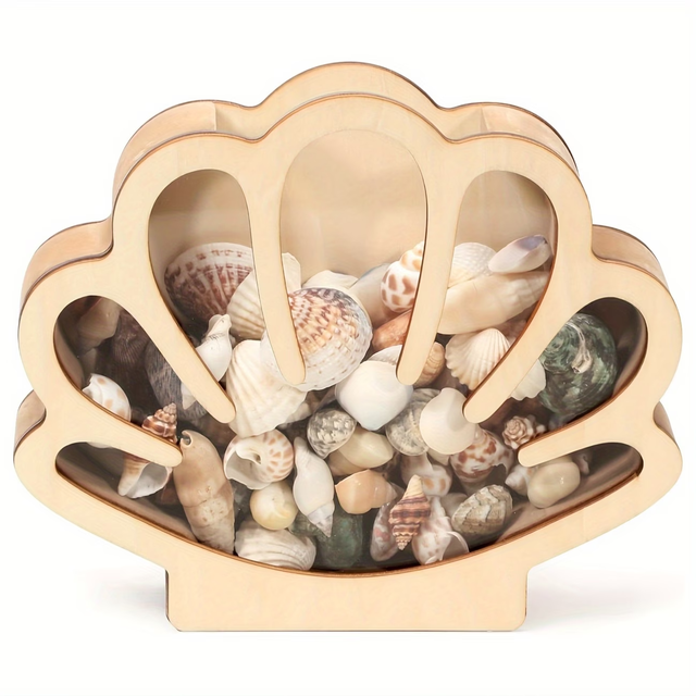 Summer Beach Style Starfish Wooden Storage Box Shell Display Case Home Indoor Table Decoration