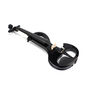 Violon électrique <span class=keywords><strong>noir</strong></span> massif à prix de gros avec accessoires en ébène, étui, archet et cordes - Product Image 6