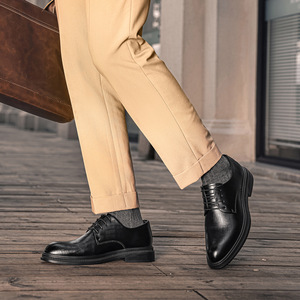 Men's <b>Elevator</b> Leather Dress Shoes | Business Casual British Style Derby Shoes Pointed Toe Wedding Shoes for Men Dropshipping - Product Image 2