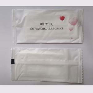 Lingettes humides biodégradables personnalisées pour le nettoyage des mains et de la bouche, non tissées, mini-paquet individuel, en vrac, pour restaurants commerciaux - Product Image 1