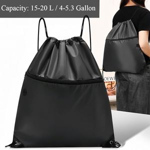 Custom Drawstring Backpack Water Resistant <b>String</b> <b>Bag</b> Sports Backpack Gym Sack with Side Pocket for Men Women Outdoor Travel - Product Image 5