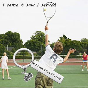 Cadeau Raquette de tennis Charm I Come I Saw I Served Porte-clés Cadeaux pour joueurs de tennis Coach Custom Wholesale - Product Image 2