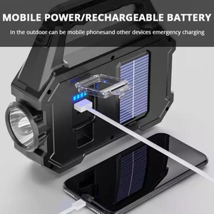 Linterna de Trabajo Multifuncional, Linterna de Búsqueda, Linterna Recargable COB Plateada, Lámpara LED Solar Portátil para Exteriores y Camping - Product Image 2