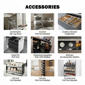 Modern Simple Matte Brown <strong>Kitchen</strong> U-shaped <strong>Kitchen</strong> Cabinets White Countertop Custom Design Decoration Whole House Customization - Product Image 4