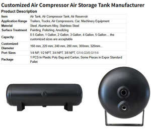 Réservoir d'air en acier personnalisé neuf avec 200 PSI pour remorque de voiture, camion, <span class=keywords><strong>suspension</strong></span> <span class=keywords><strong>pneumatique</strong></span>, réservoir d'air 1/4 3/8 1/2, réservoir d'air de 3 gallons, <span class=keywords><strong>5</strong></span> gallons, réservoirs en acier - Product Image 6